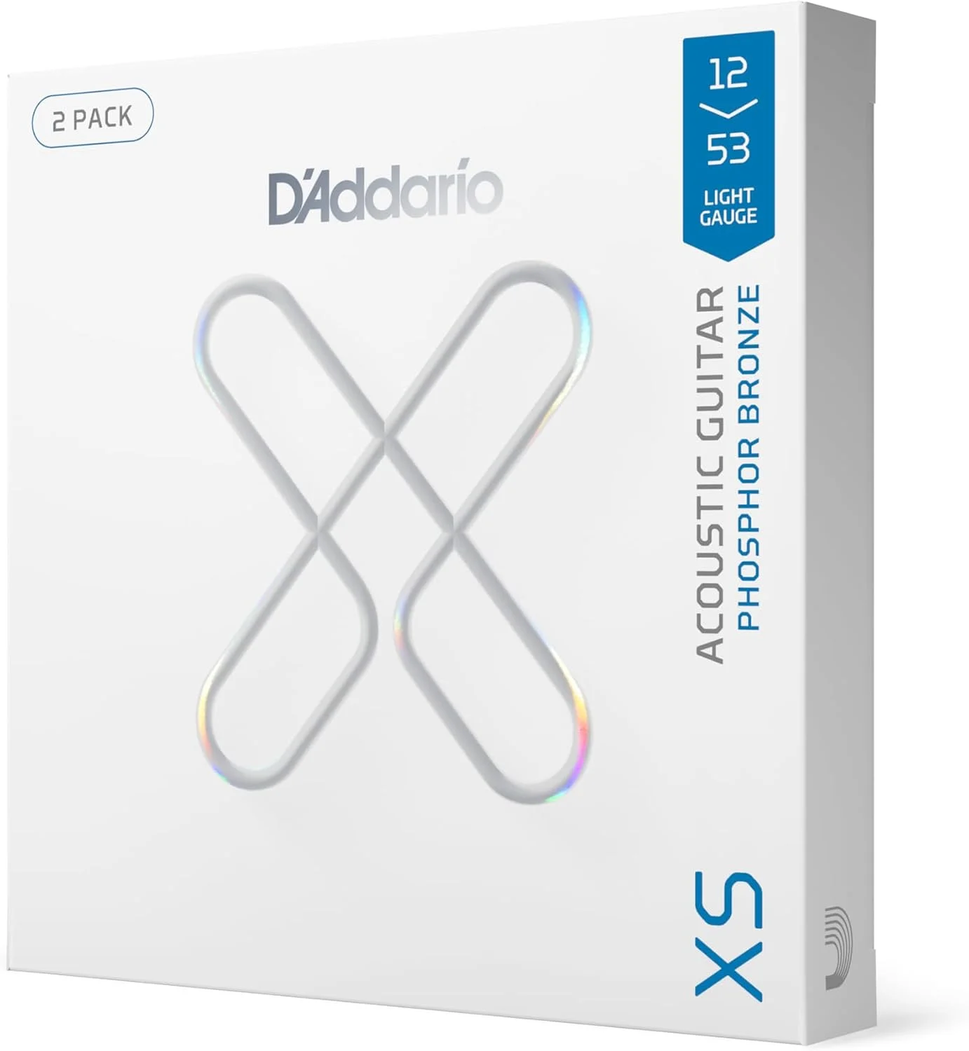 Cuerdas para guitarra acústica D'Addario XS Phosphor Bronze 12-53, 2 juegos