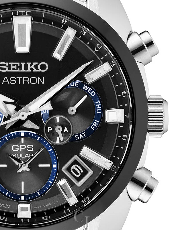 Seiko Astron GPS Solar Dual Time SSH053 Esfera Negra Acero Inoxidable