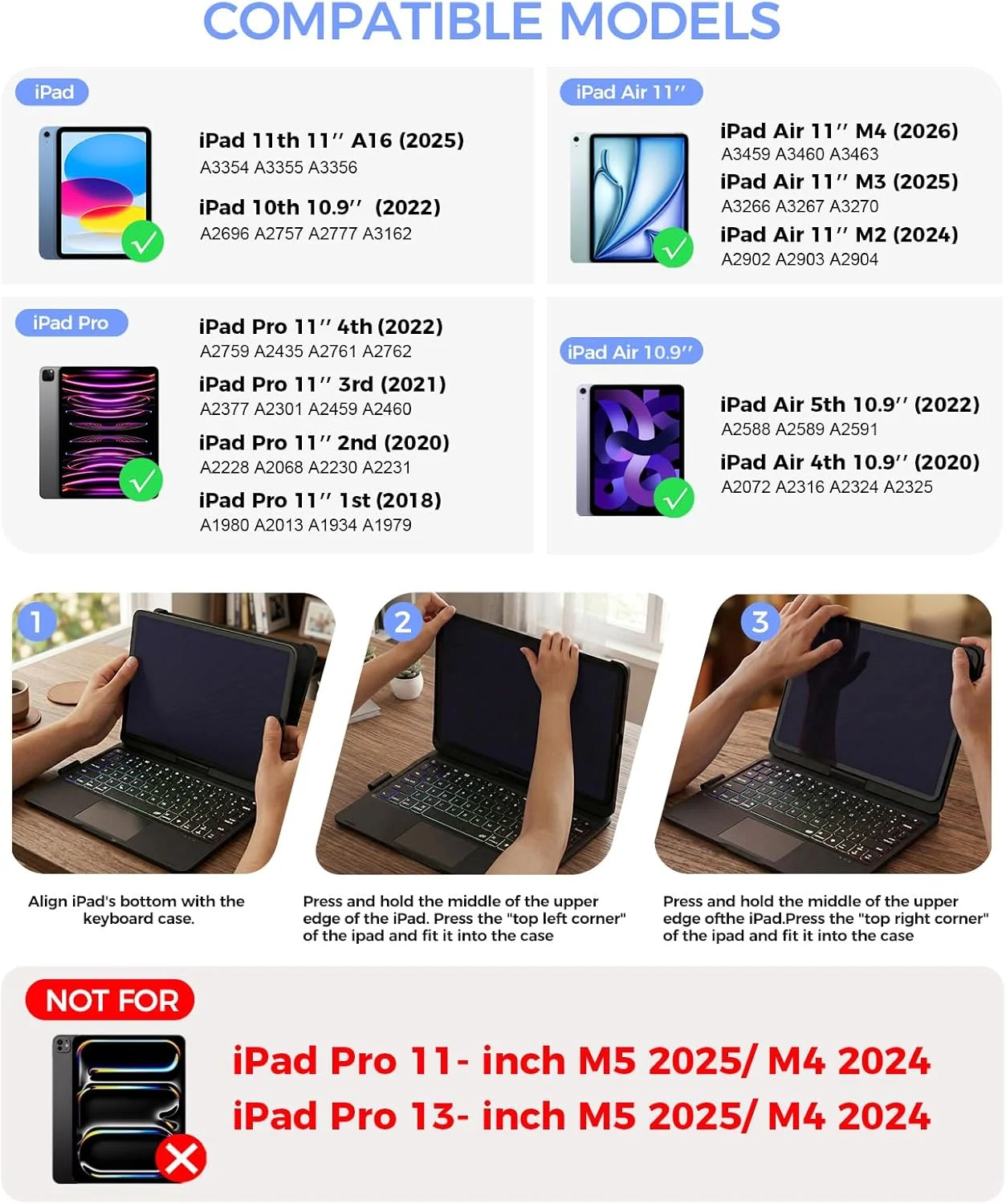 Funda con Teclado NOKBABO para iPad 10/11 (A16) y Air 11" (M4/M3/M2) - Celeste