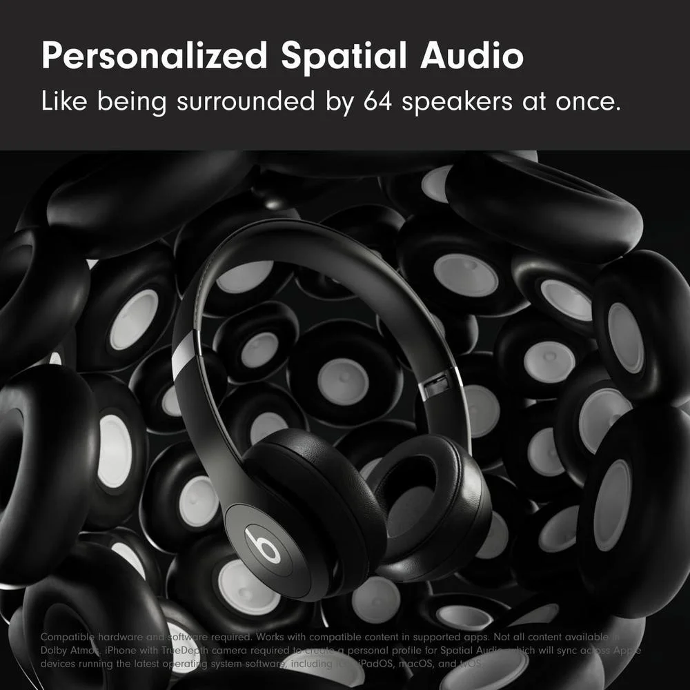 Beats Solo 4, Auriculares Bluetooth inalámbricos con compatibilidad Apple y Android, batería de hasta 50 horas, color negro mate