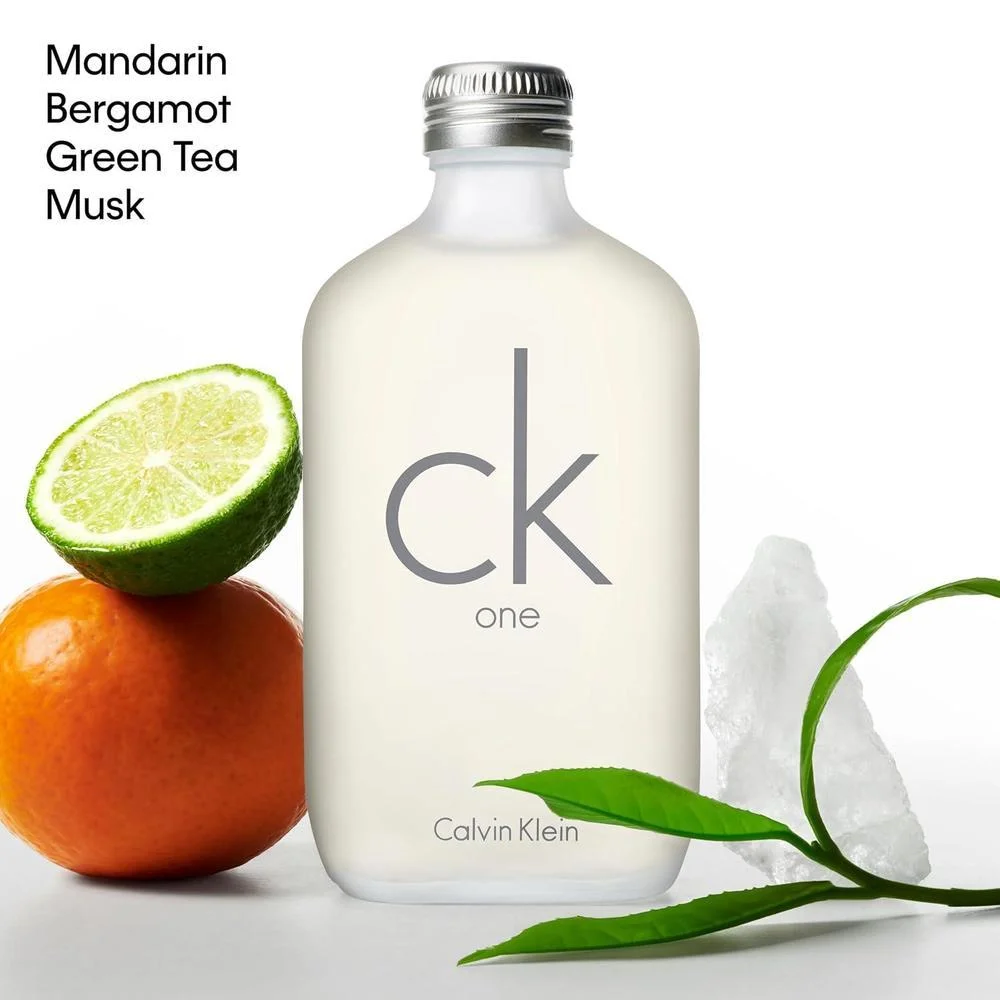 Calvin Klein CK One Eau de Toilette Unisex Citrus Fragrance with Green Tea, Bergamot, Cardamom, Violet & Amber