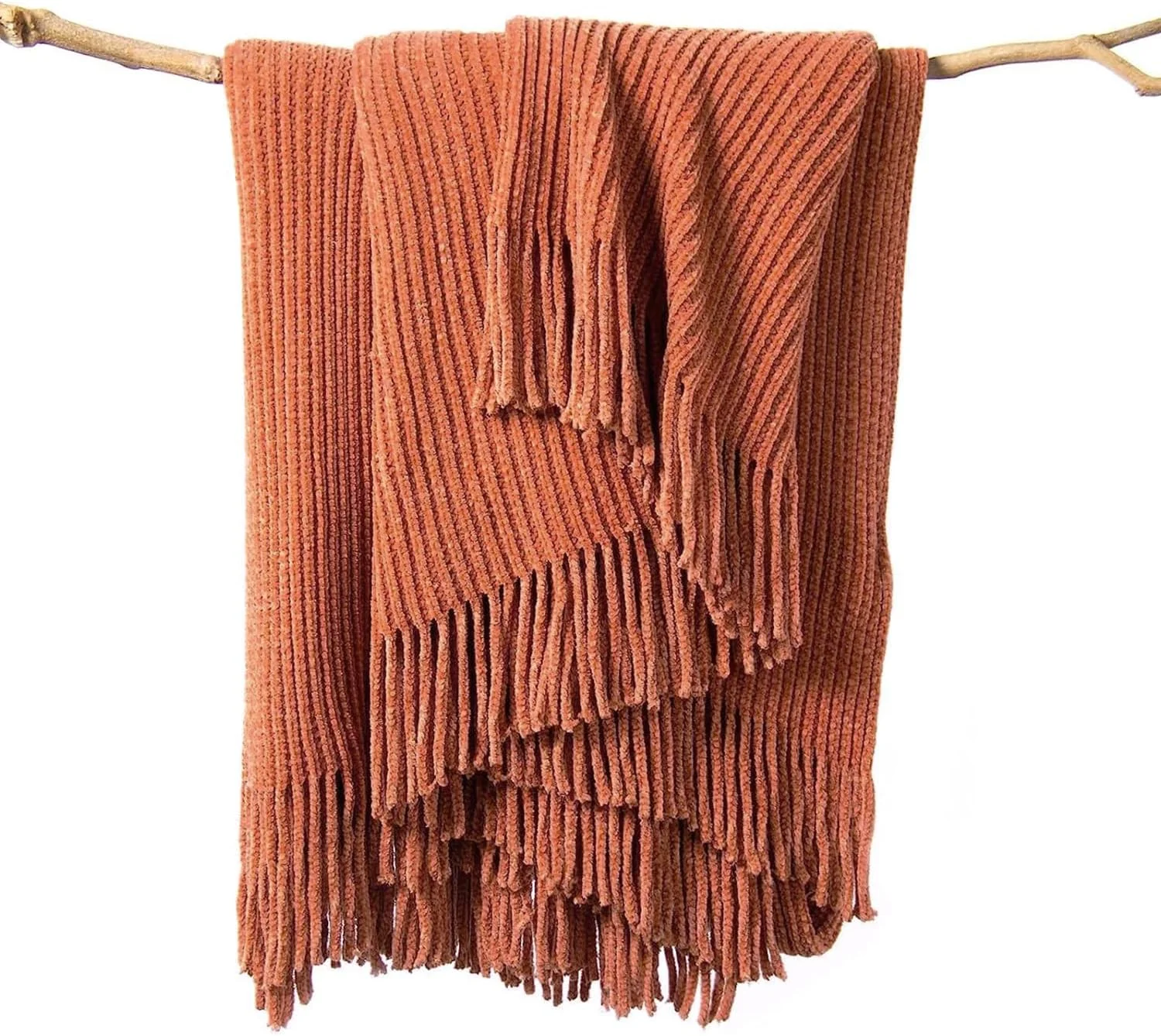 Manta Lifein Chenille Tejida Terracota 50 x 60 pulgadas