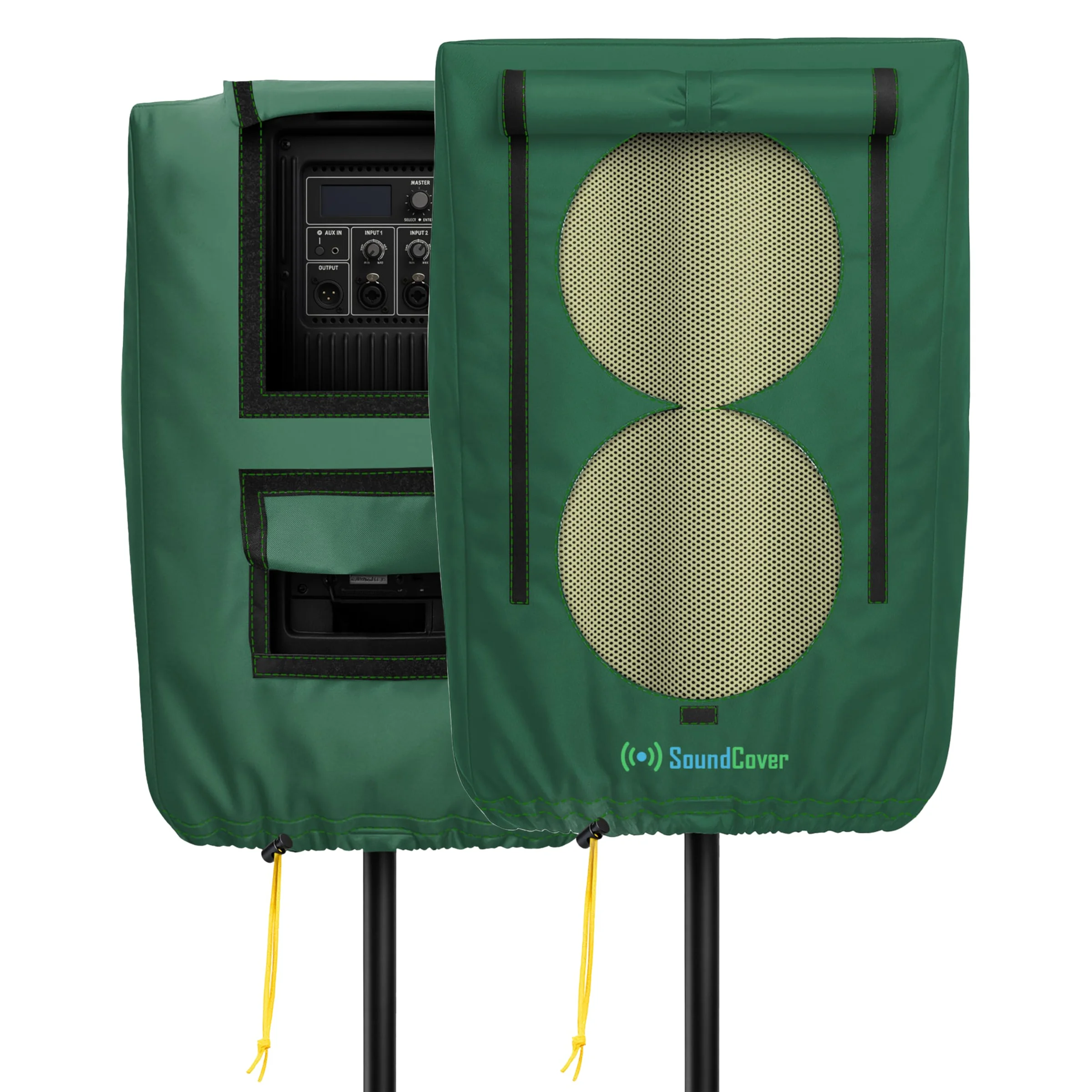 Funda protectora para parlante PA/DJ de 12 pulgadas 600D con SoundFlap verde