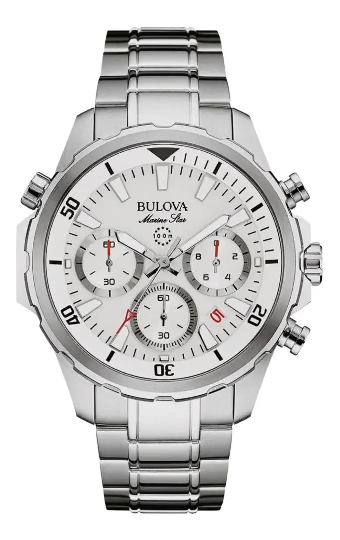 Bulova Marine Star 96B255 Cronógrafo - Esfera Blanca 43mm