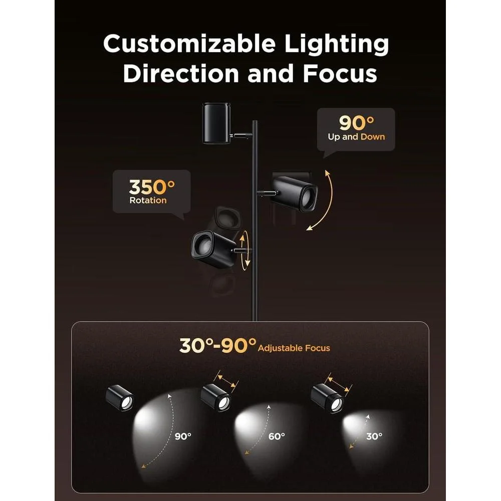 Lámpara de pie Govee con tecnología LuminBlend, 3 luces giratorias, 64 escenas dinámicas y sincronización de música, compatible con Matter