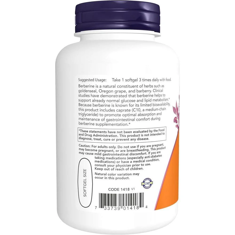 NOW Foods Berberina + MCT Oil - Ingredientes
