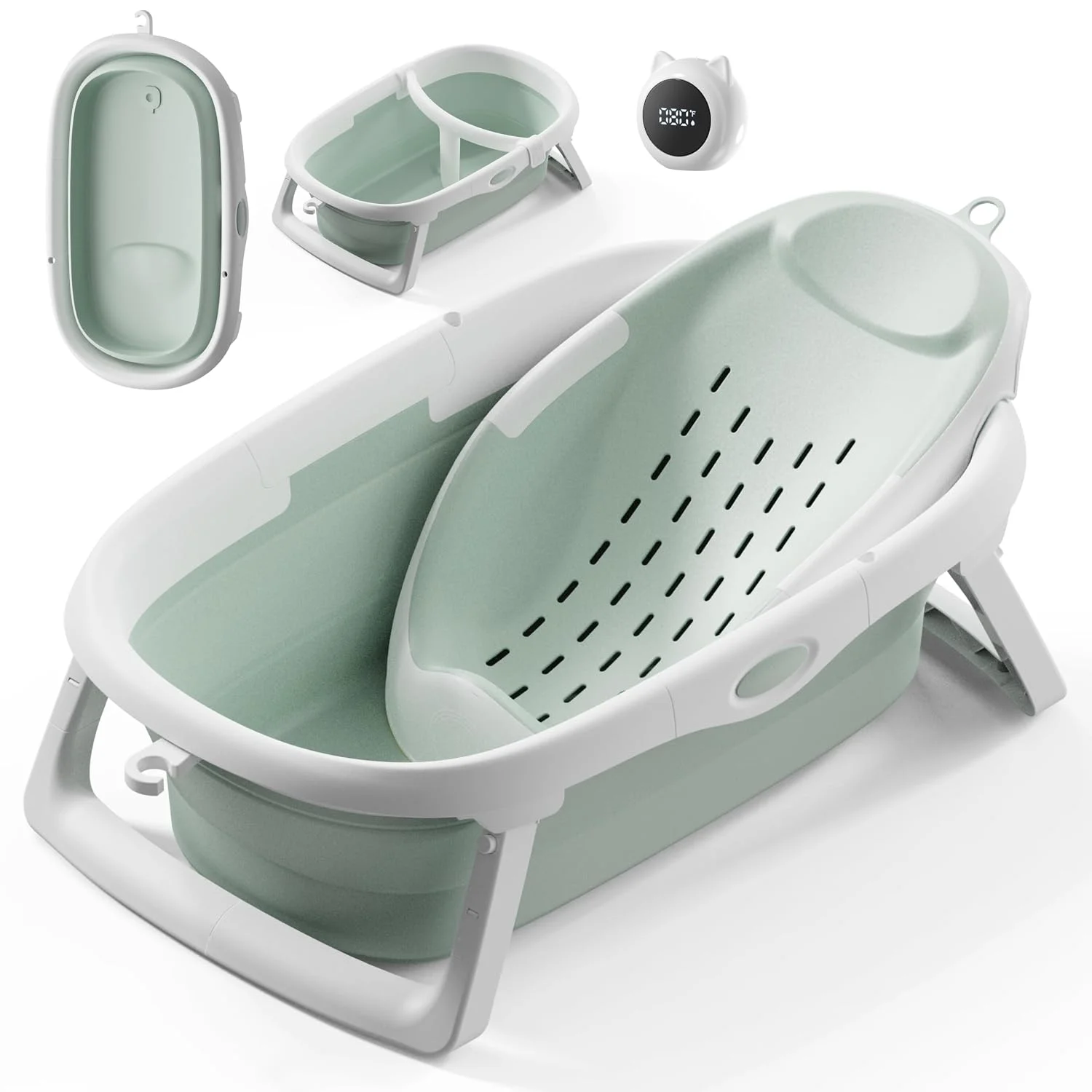 CheerTry Bañera Plegable 4 en 1 para Bebé 0 a 24 Meses