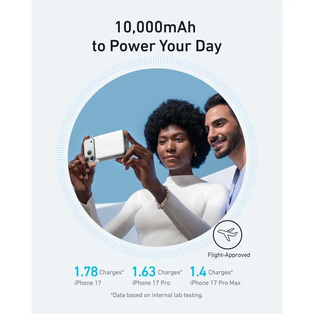 Anker MagGo - Batería externa magnética de 10000 mAh certificado Qi2, cargador portátil MagSafe ultrarrápido compatible iPhone