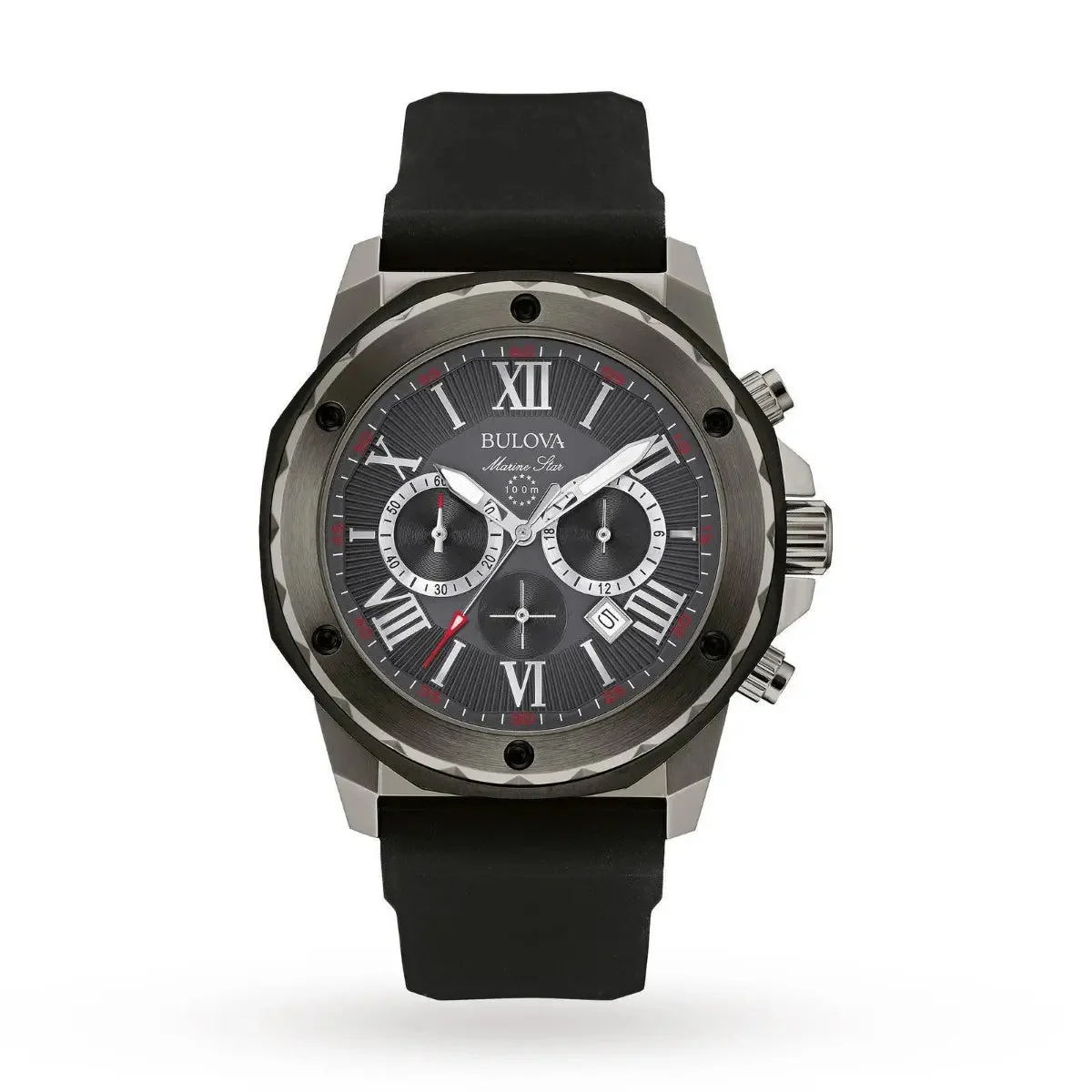 Bulova Marine Star 98B259 - Esfera Gris, Correa de Goma 44mm