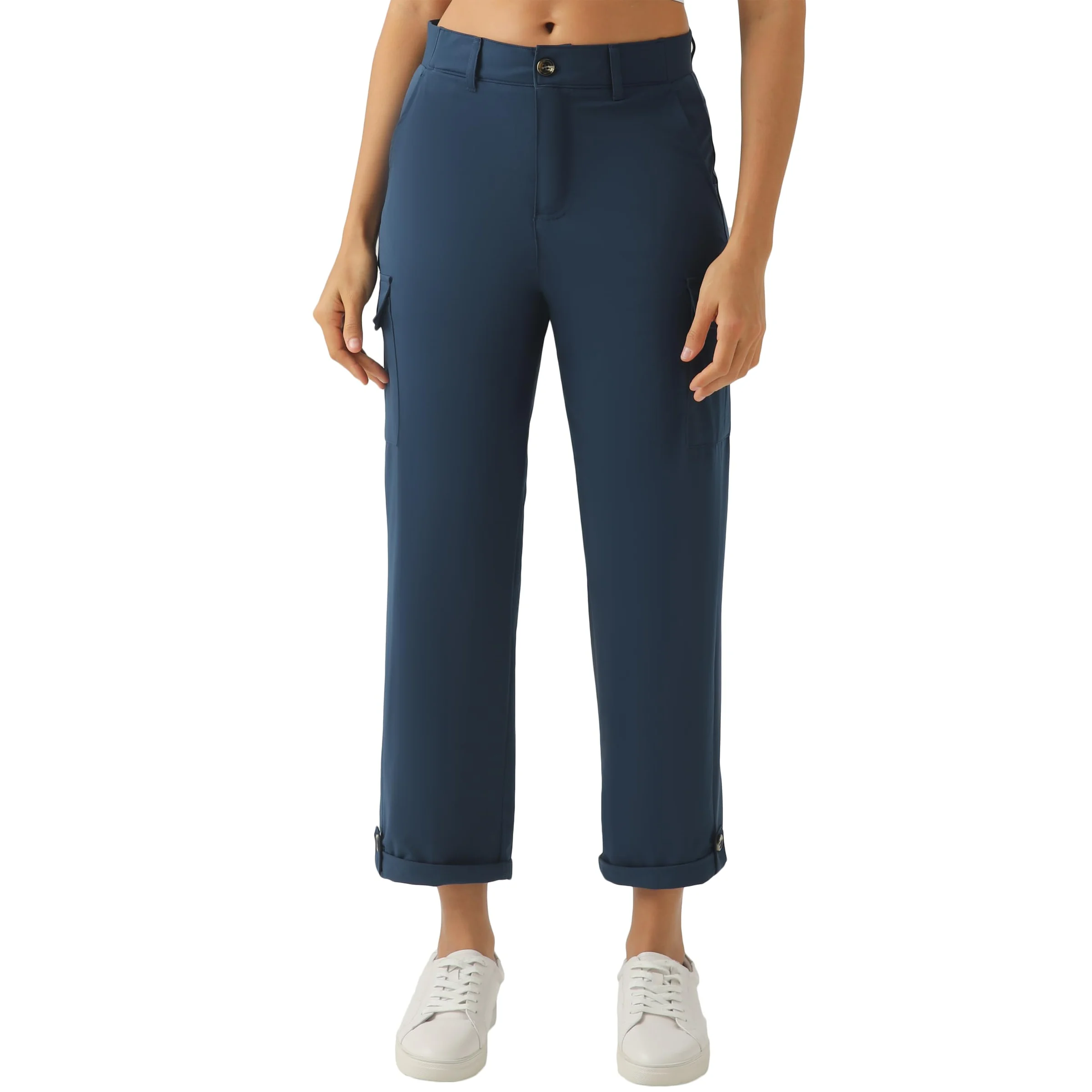 Pantalón Capri Cargo Mujer Xingpaozhe Azul Oscuro Liviano