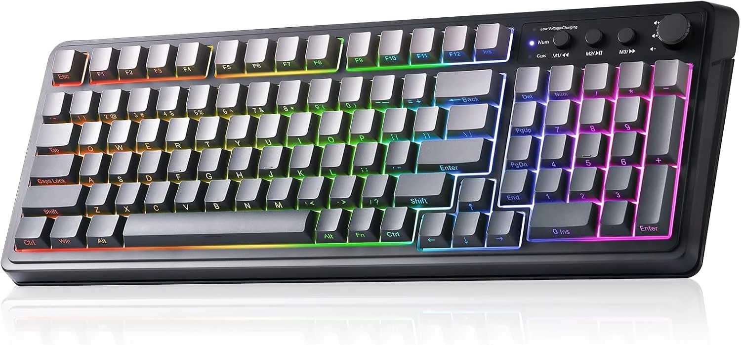 AULA Keyboard Gaming Wireless Creamy Computer Keyboards with Number Pad