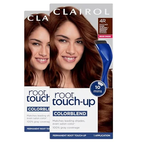 Clairol Root Touch Up Permanent Hair Dye, 4R Dark Auburn/Reddish Brown, 2Pk