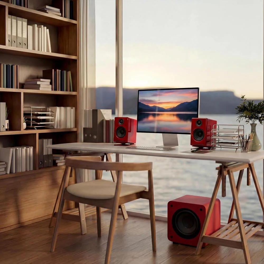 Audioengine A2+ Altavoces Bluetooth de 24 bits, 60 Watts para Computadora y Juegos en PC MAC Laptop Tablet