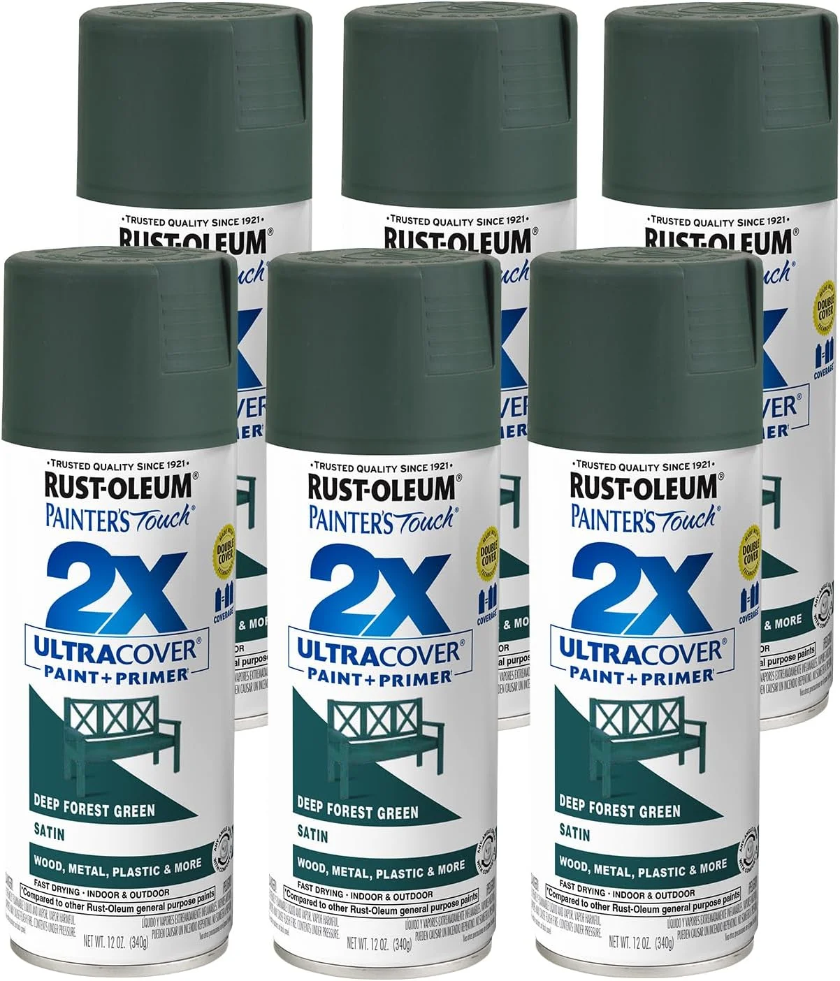Pintura en spray Rust-Oleum Painter's Touch 2X Ultra Cover satinado bosque profundo