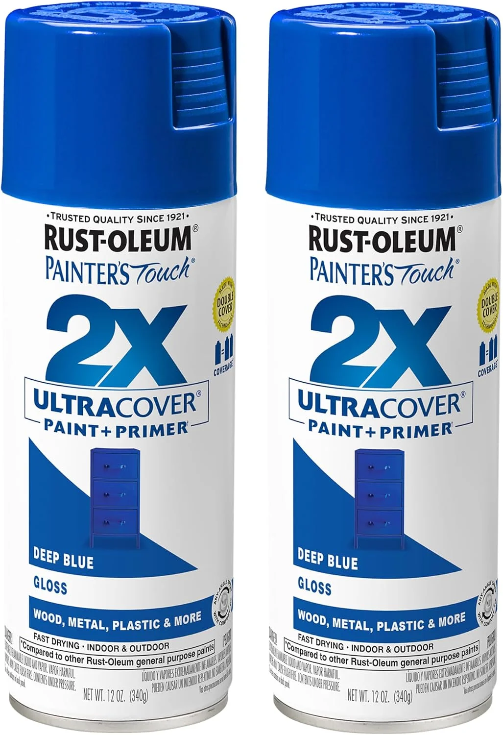 Pintura en spray Rust-Oleum Painter's Touch 2X Ultra Cover acabado brillo azul profundo