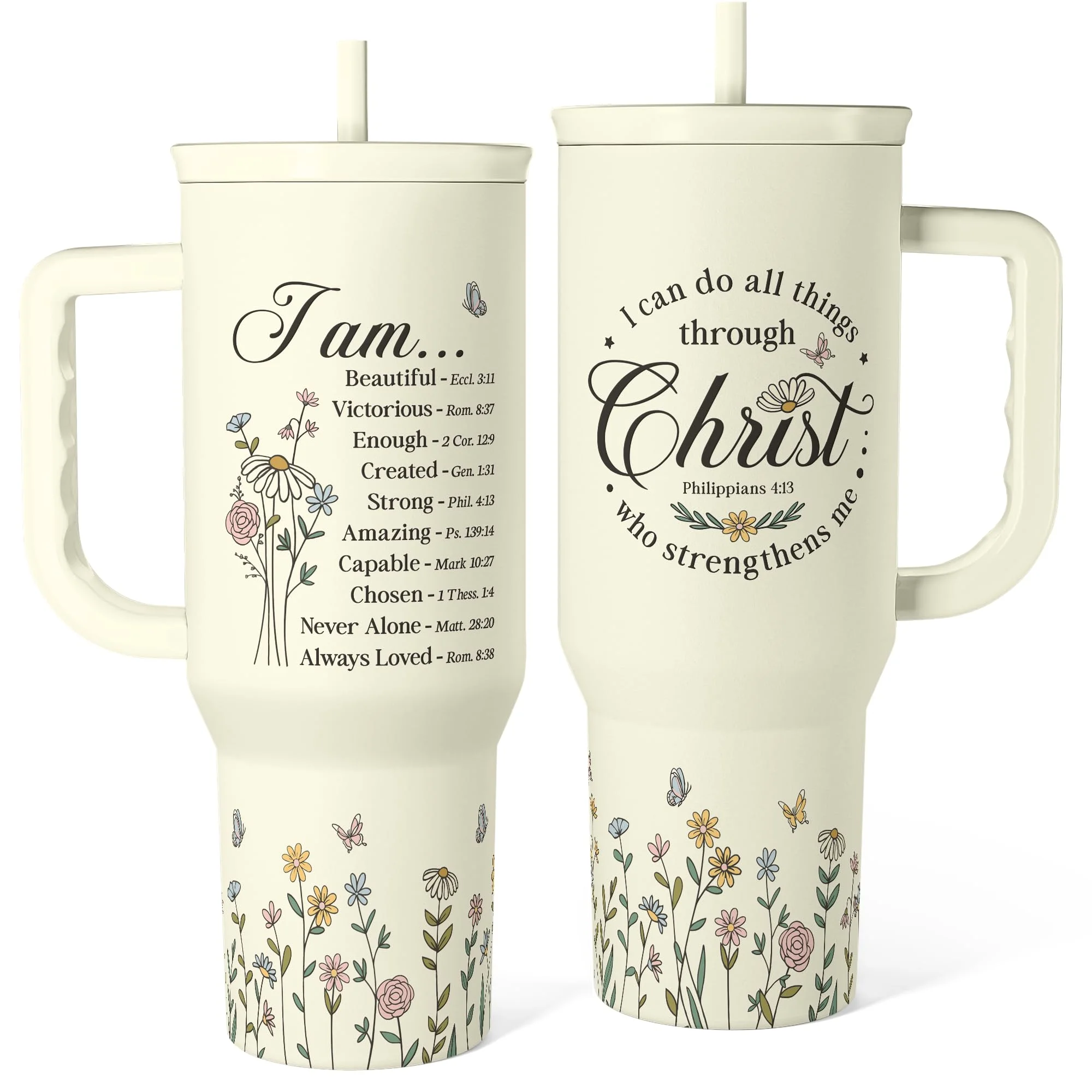 Vaso térmico Christian Tumbler con asa 40oz acero inoxidable