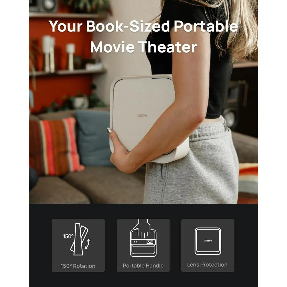 Proyector Portátil XGIMI Elfin Flip con Resolución 1080P, Licencia Netflix, Diseño Compacto y Ajuste de Pantalla
