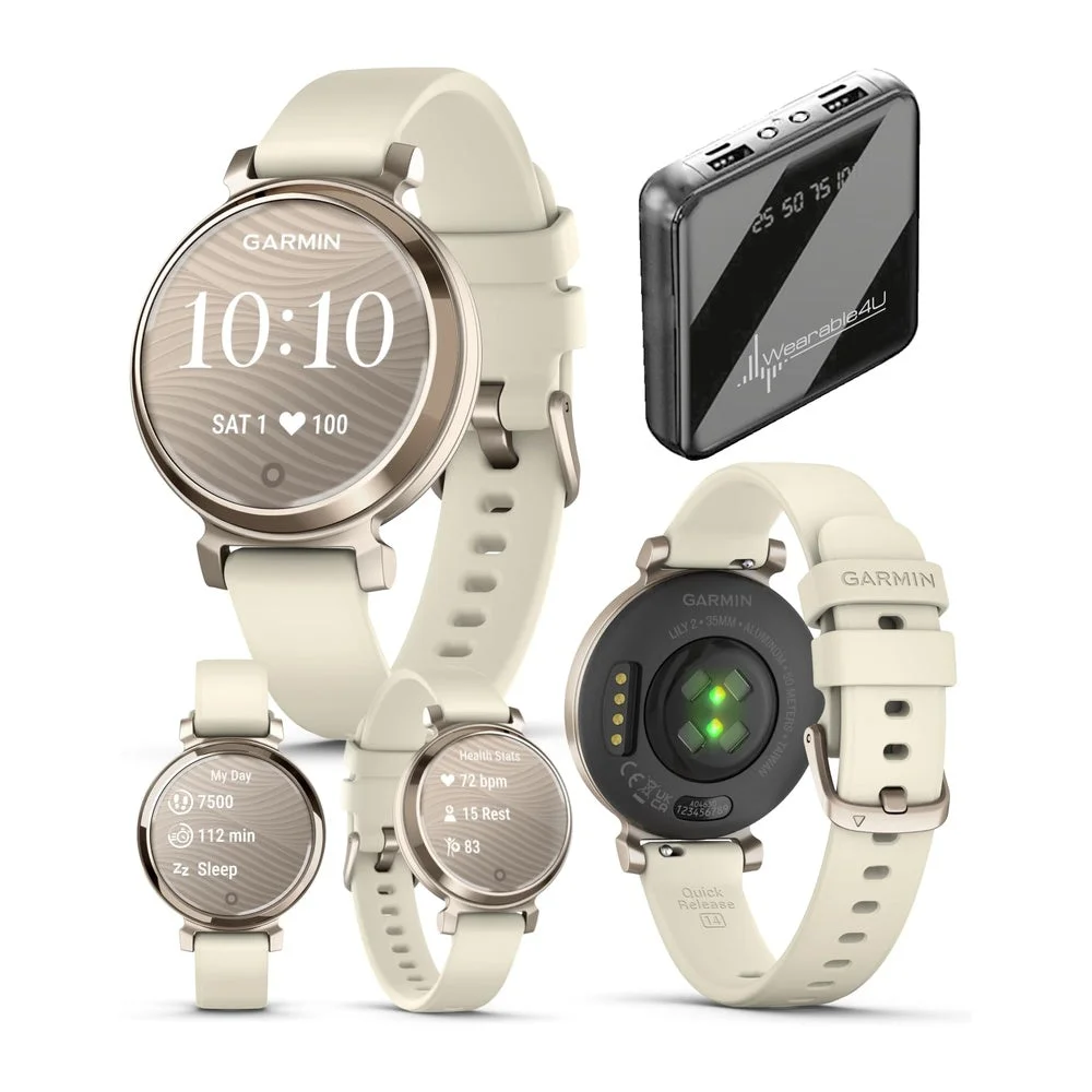 Smartwatch Garmin Lily 2 Cream Gold con banda Coconut Silicone talla Small