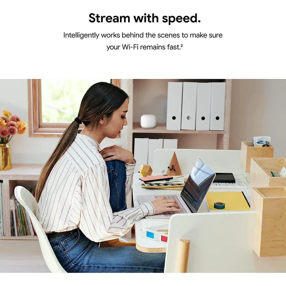 Router y extensor Nest WiFi con altavoz inteligente, compatible con Google WiFi, color blanco, paquete de 3