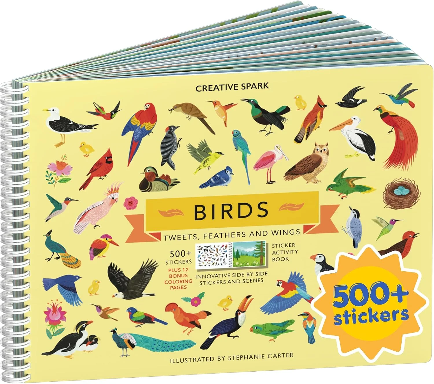 Libro de actividades Cupkin Birds con stickers para colorear