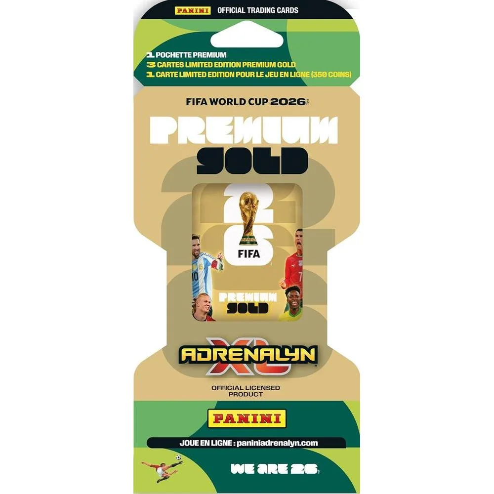  FIFA World Cup 2026 Trading Cards Game Blister Premium Gold (1 Premium Pouch + 4 Exclusive Limited Edition Cards)