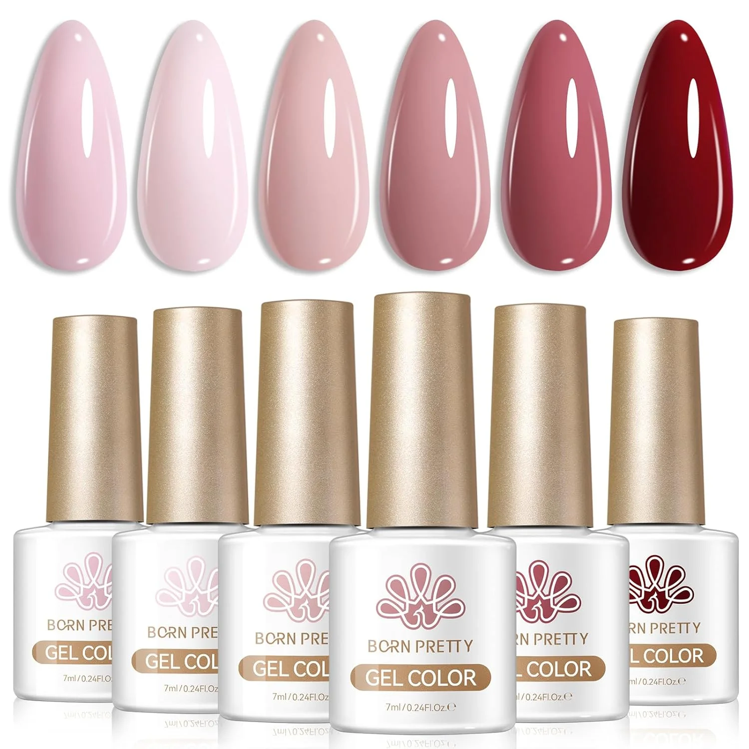 Esmalte de Gel Born Pretty Nude, Set de 6 Botellas de 7ml