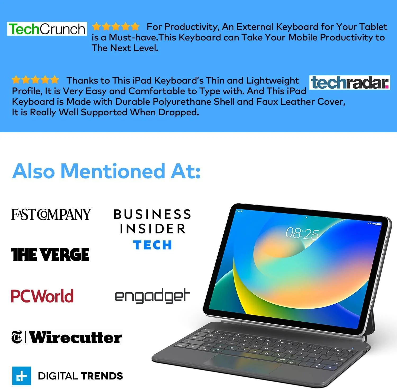 Funda con Teclado runelk para iPad 10.ª / 11.ª Gen (A16) - Gris