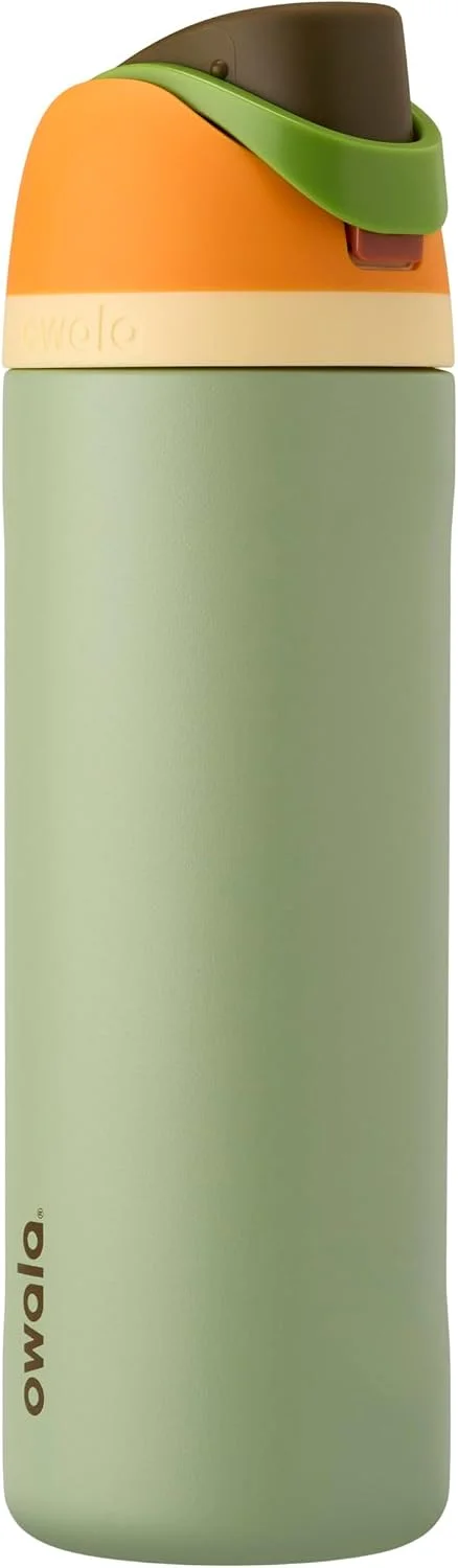 Termo Owala FreeSip acero inoxidable 24 oz naranja y verde camuflaje