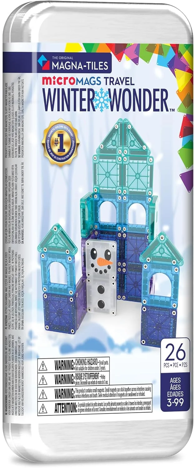 Bloques magnéticos MAGNA-TILES microMAGS Winter Wonder Travel Set 26 piezas