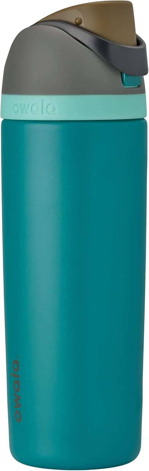 Botella de agua Owala FreeSip acero inoxidable 19 oz gris azul