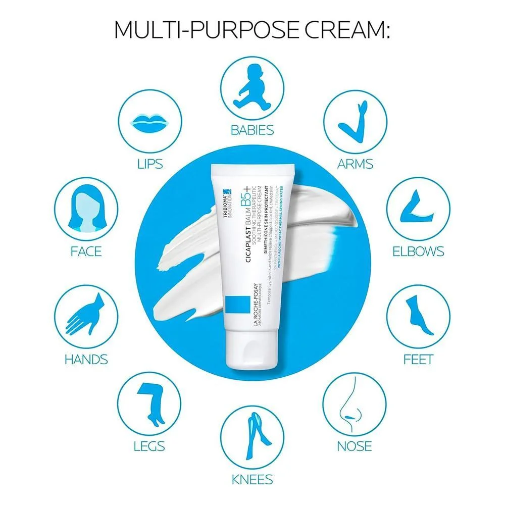 La Roche-Posay Bálsamo Cicaplast B5 Crema Multiusos para Piel Seca e Irritada, Apta para Bebés, Sin Fragancia