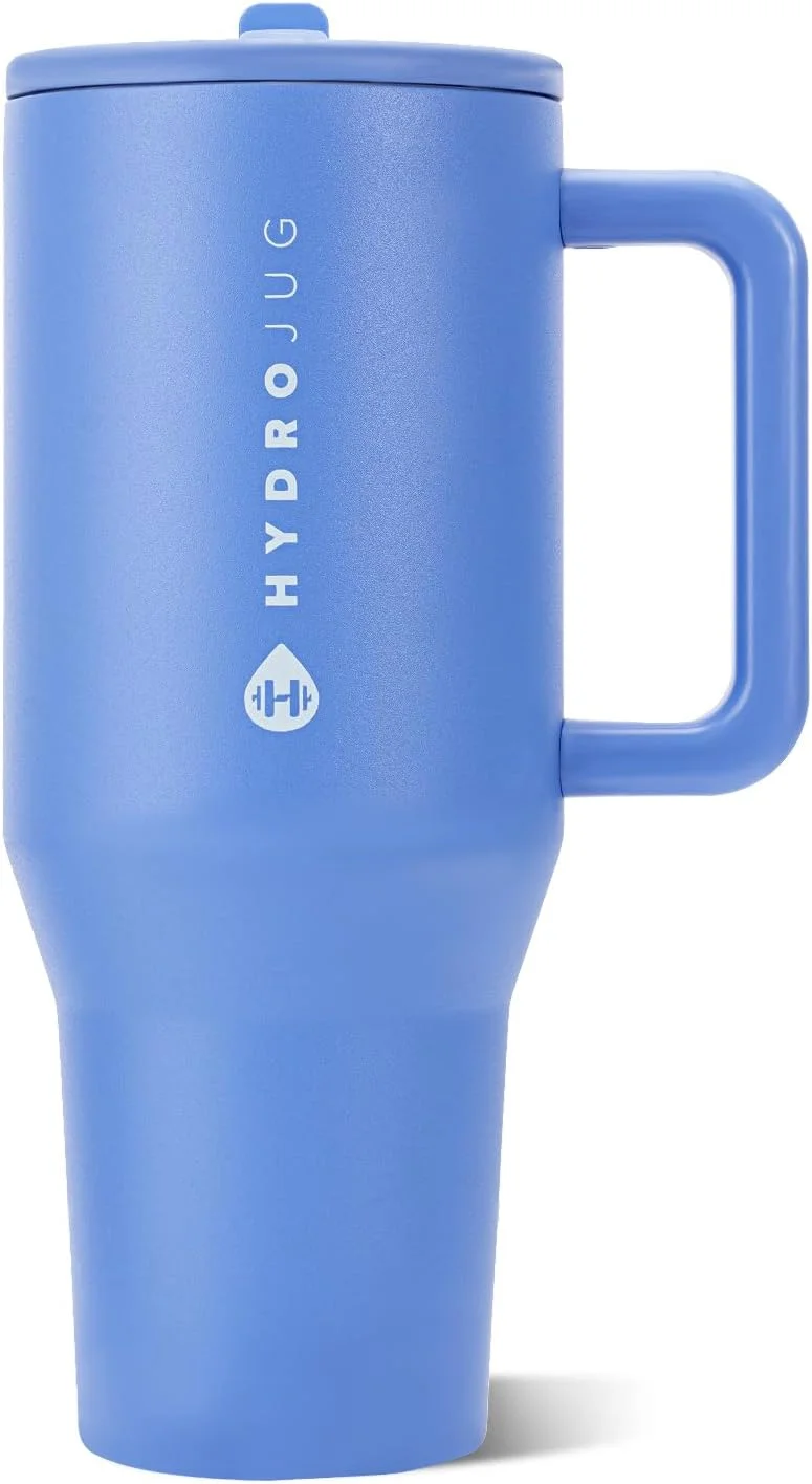 Vaso Tumbler HydroJug Traveler 40oz Azul Claro con Asa y Popote