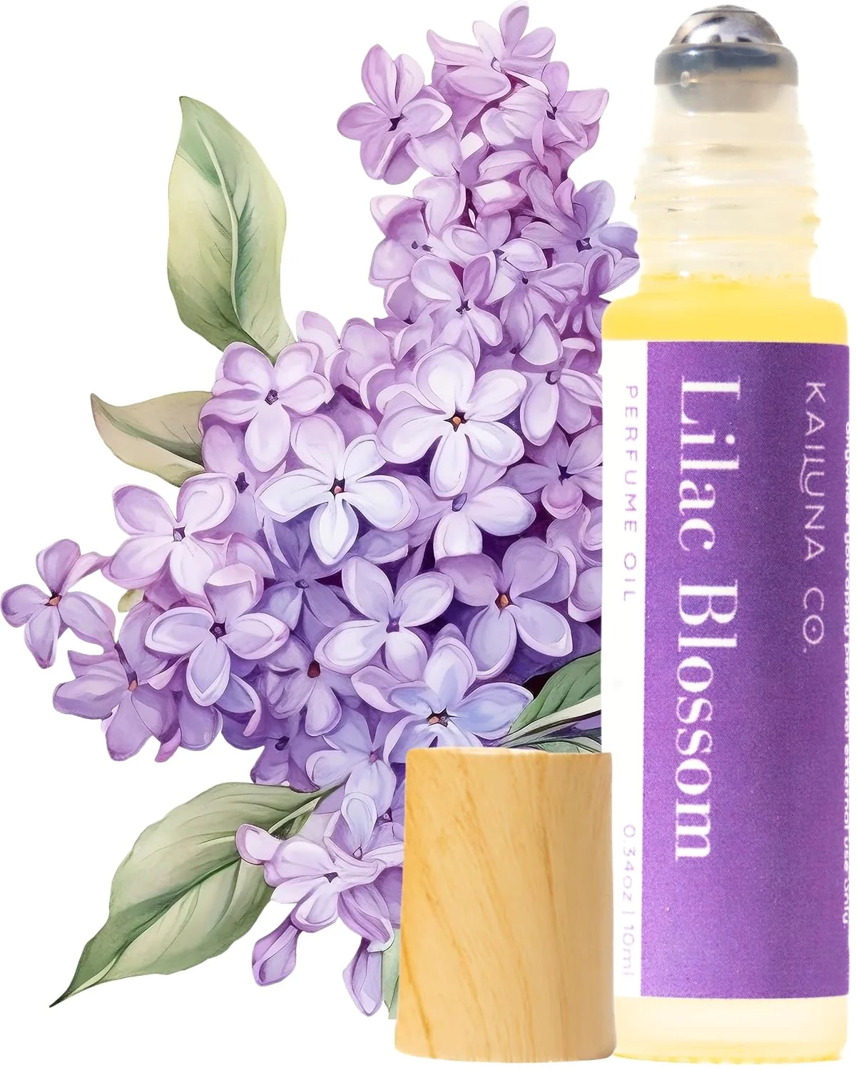 Kailuna Co. Lilac Blossom Essential Oil Perfume Roll On for Women, 10 ml
