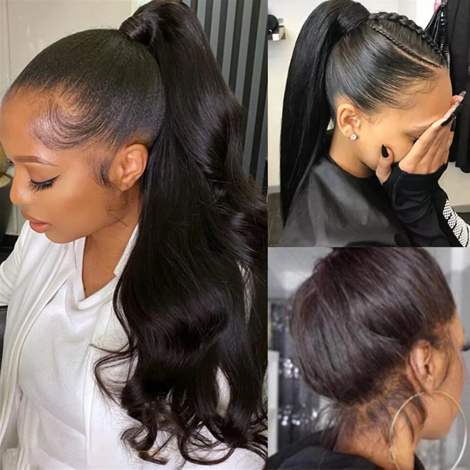 Peluca 360 Lace Front Body Wave cabello humano 16 pulgadas