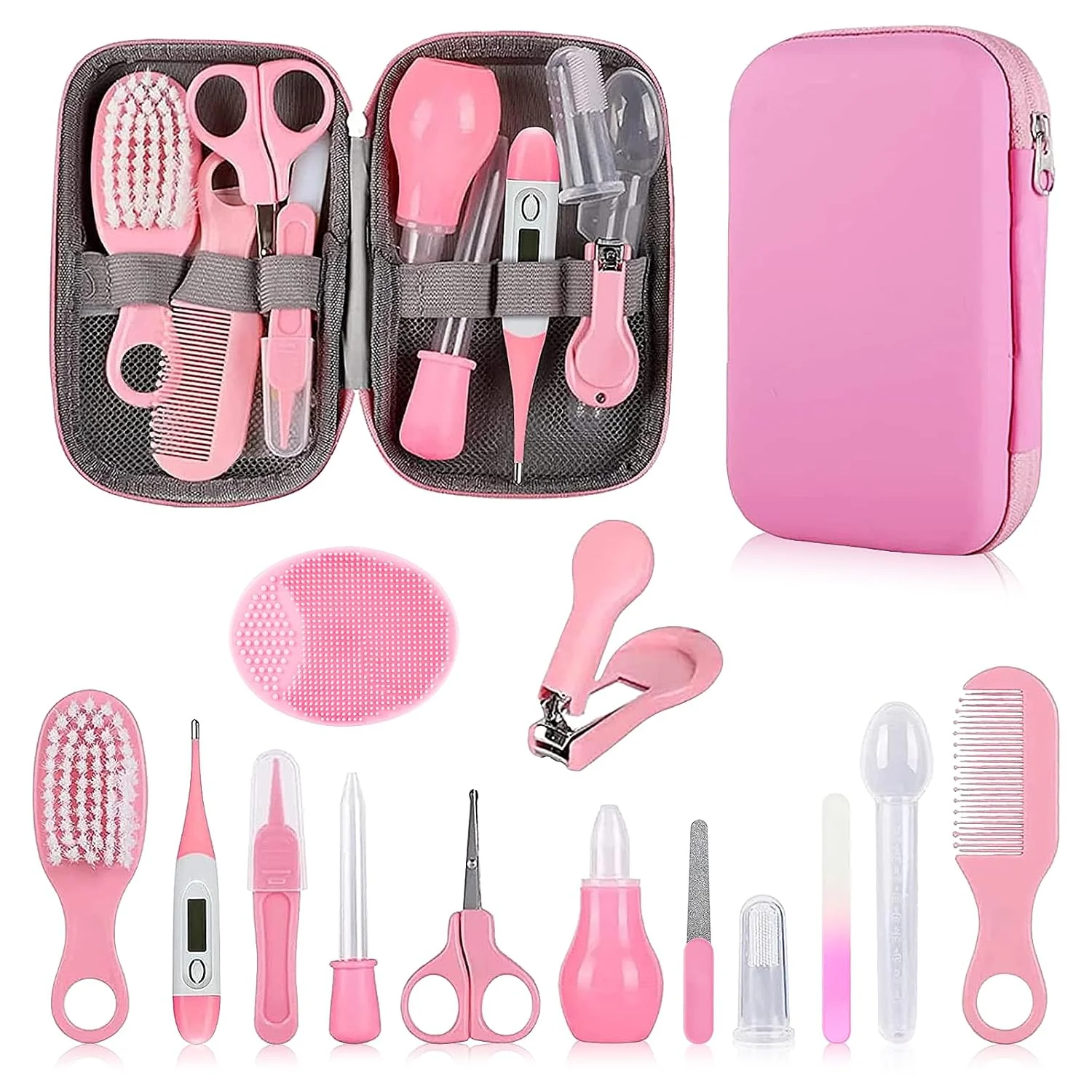 Kit de Cuidado e Higiene para Bebé 8 Piezas Rosado