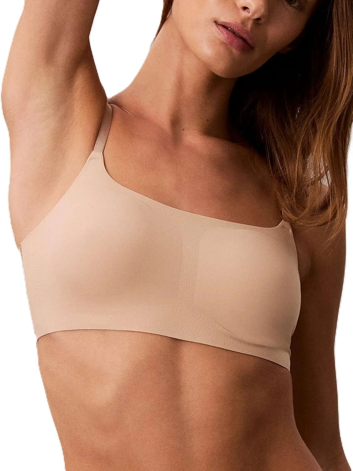 Calvin Klein Women's Invisibles Comfort Seamless Adjustable Skinny Strap Bralette Bra