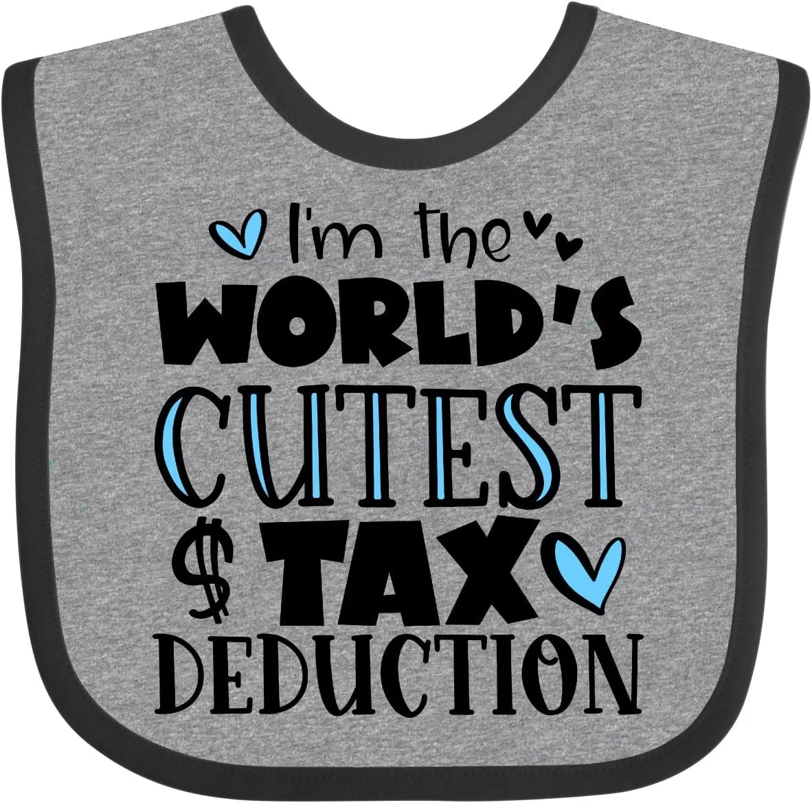 Babero Inktastic I'm the World's Cutest Tax Deduction Azul Corazones