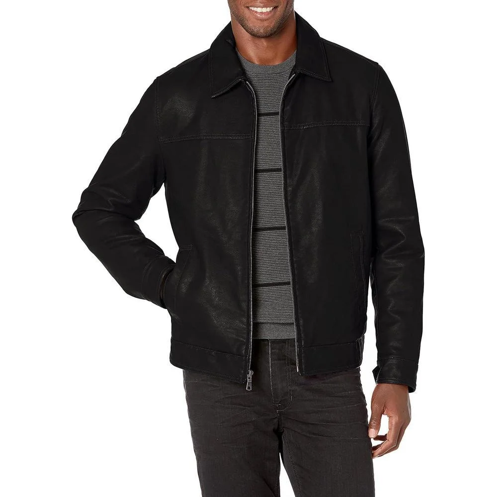 Tommy Hilfiger Men's Classic Faux Leather Jacket, black, Medium