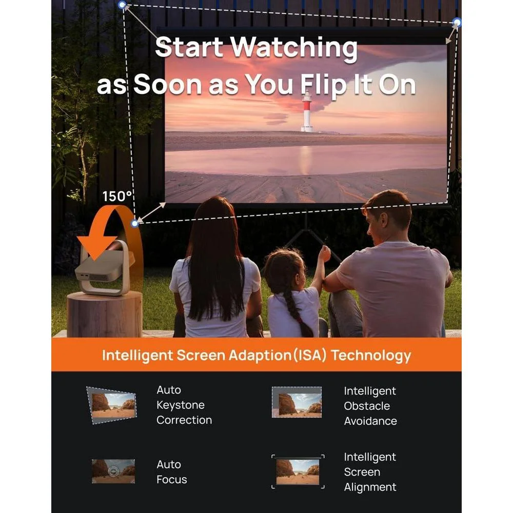 Proyector Portátil XGIMI Elfin Flip con Resolución 1080P, Licencia Netflix, Diseño Compacto y Ajuste de Pantalla
