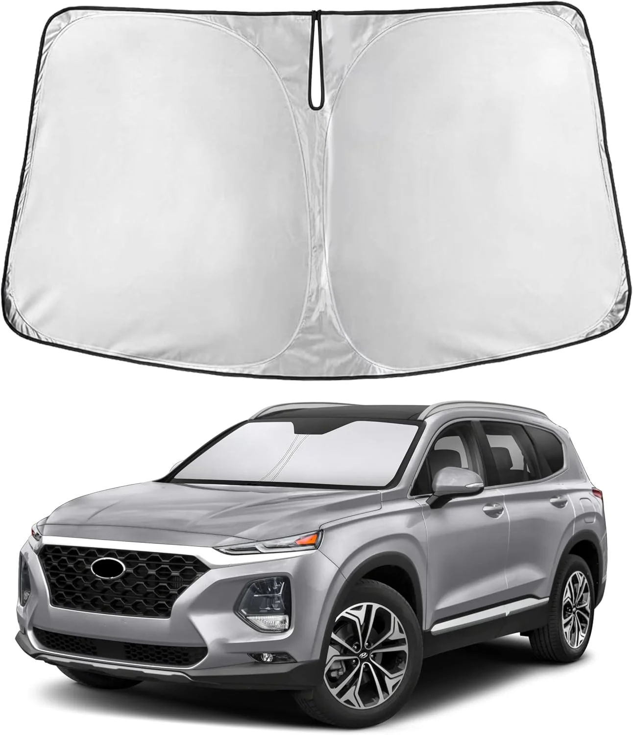 Parasol para parabrisas EcoNour compatible con Hyundai Santa Fe 2013-2018