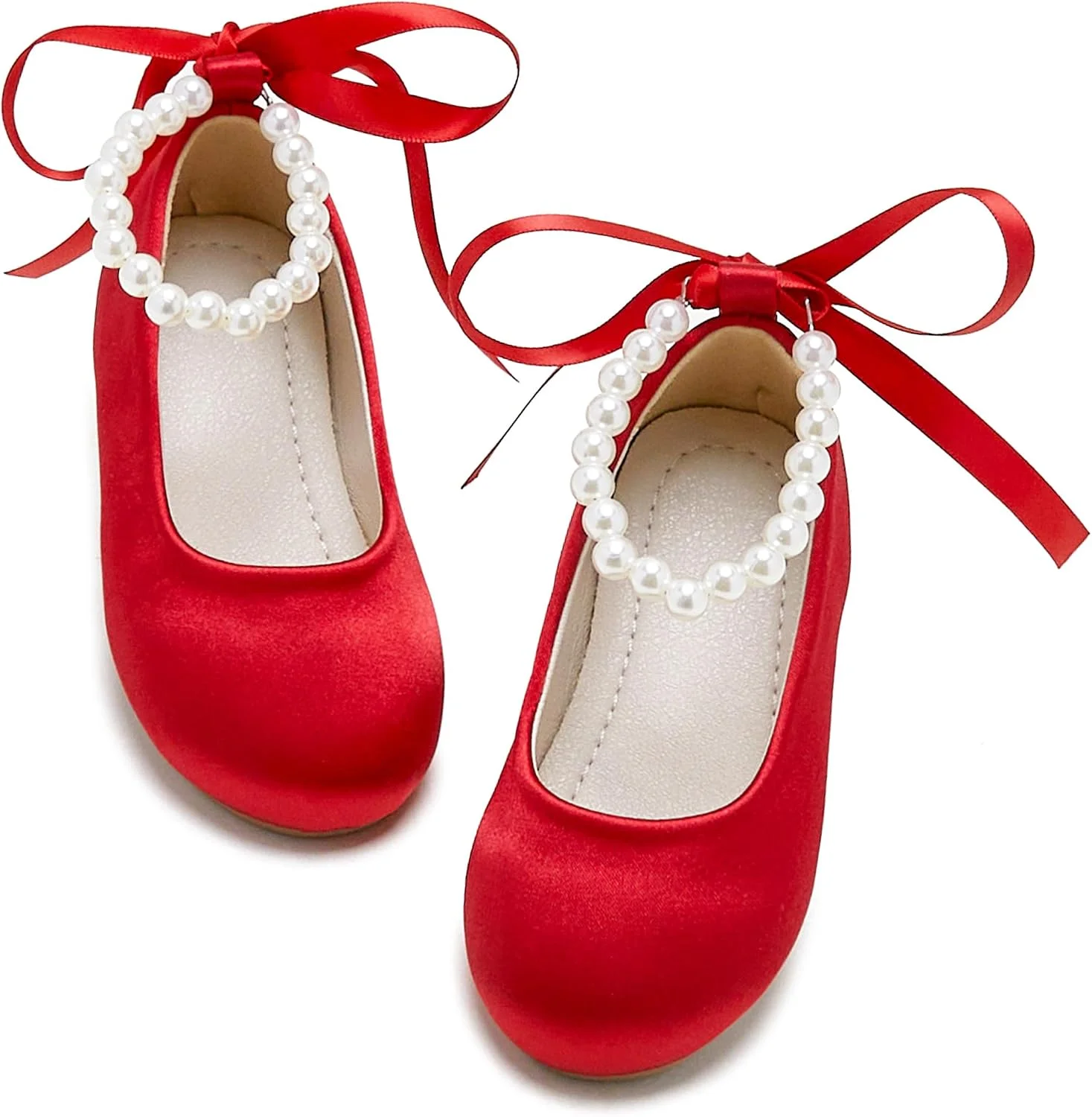 Zapatos de ballet Phiramin para niña con correa de perla