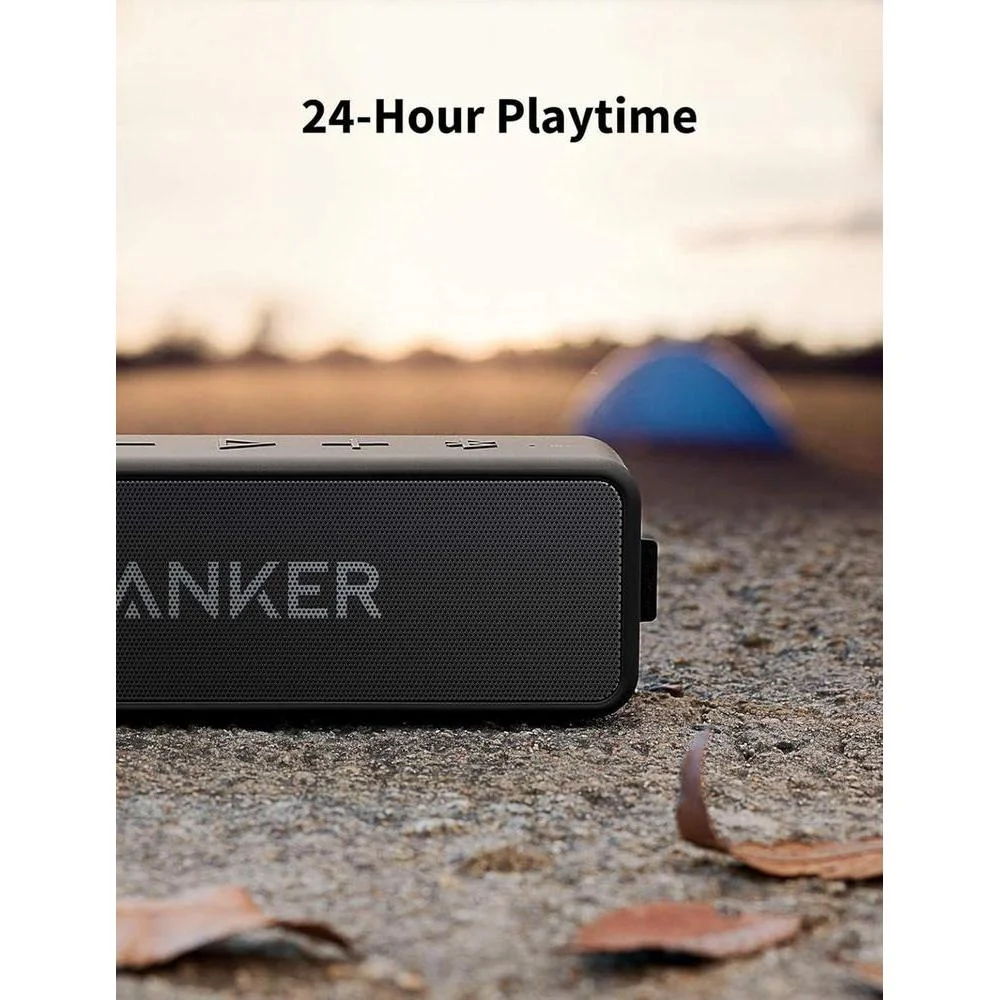 Anker Soundcore 2 Altavoz Bluetooth con sonido estéreo 12W, Bluetooth 5, Bassup, IPX7 impermeable y 24 horas de reproducción