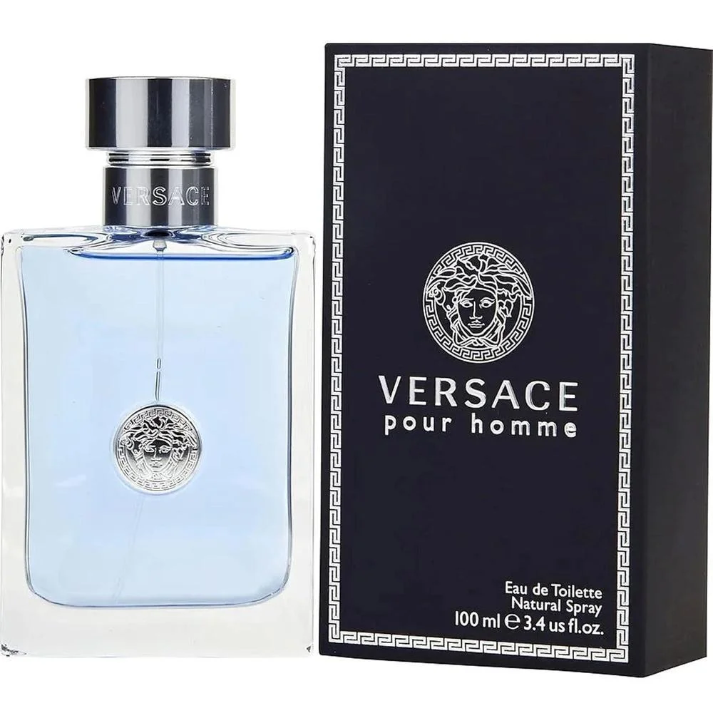 Versace Pour Homme Signature azul oscuro para hombre, Versace Pour Homme M en caja