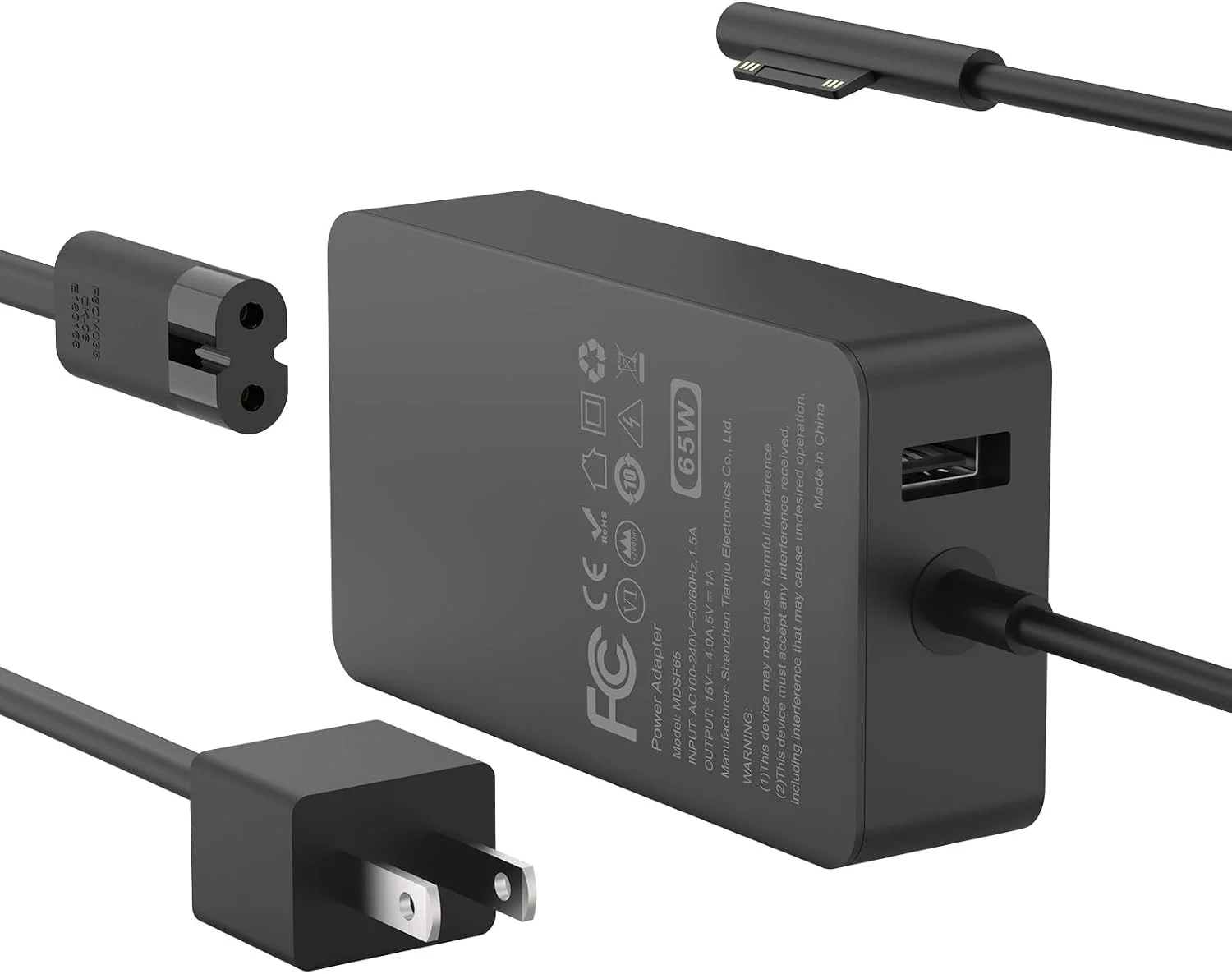 Cargador 65W MARSDOCK compatible con Microsoft Surface Pro y Laptop