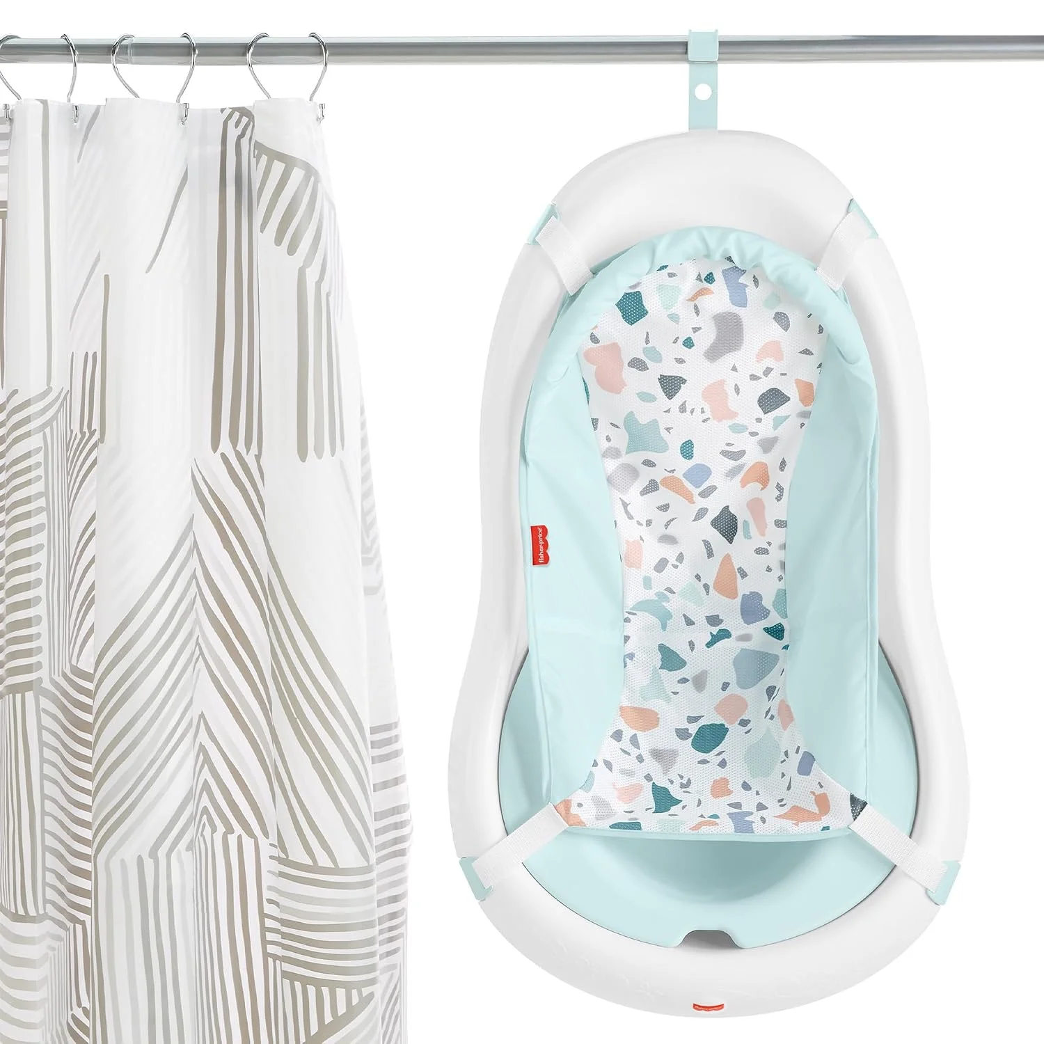 Fisher-Price Sling N Seat 4 en 1 Bañera para Bebé con 2 Juguetes Pacific Pebble