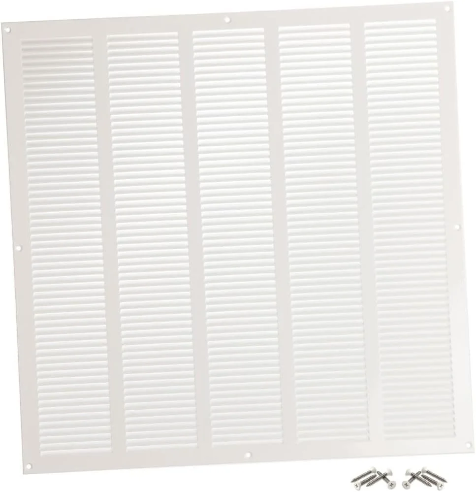 Steinberg14 White Vent Cover 18x18 (Duct Opening) with Mesh - Wall and Ceiling Ventilation Register - Metal Air Grille - HVAC Cold Air Return Vent - 19.68"W x 19.68"H Outer Dimensions