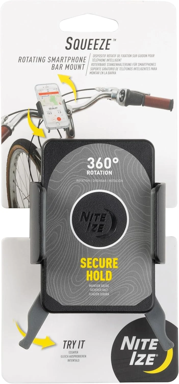 Soporte universal para celular Nite Ize Squeeze Rotating para bicicleta con rotación 360°