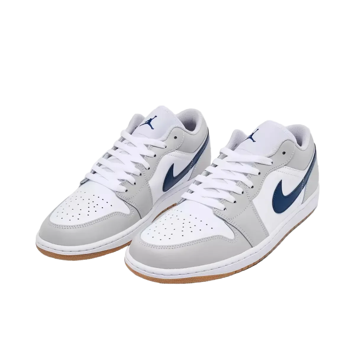 Air Jordan Retro 1 Low Casual Shoes Men's White/Neutral Gre