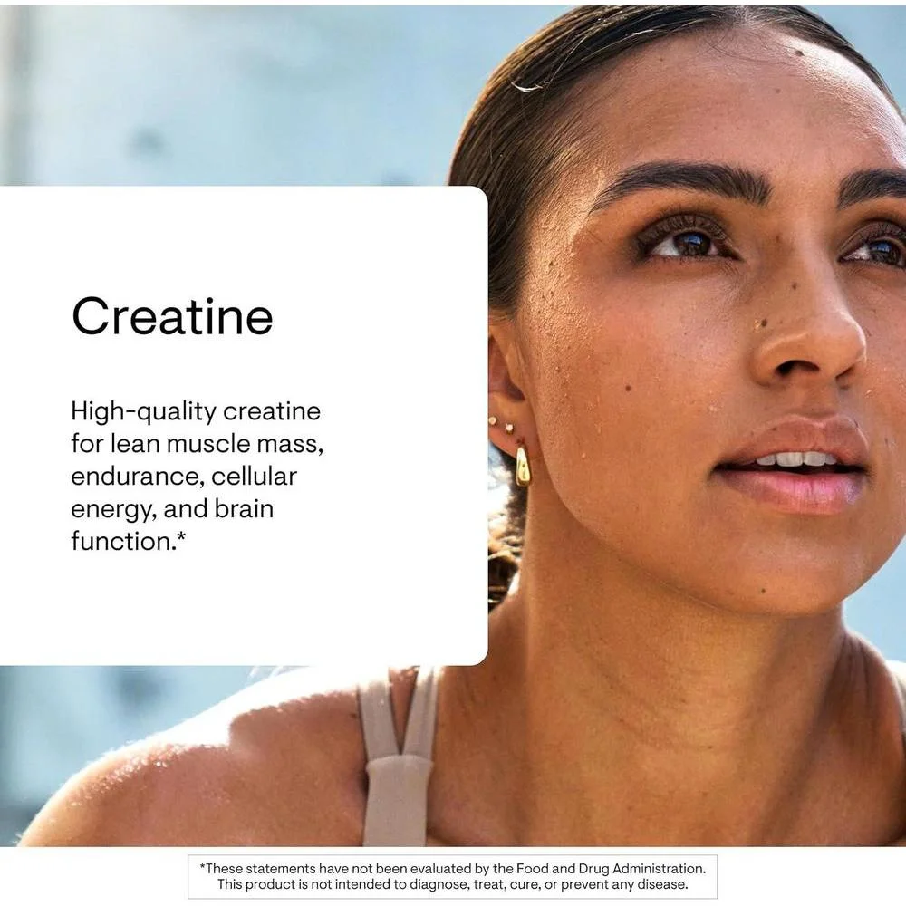 Creatina en polvo Thorne Research para producción de energía, masa corporal magra, resistencia y potencia, NSF para deporte