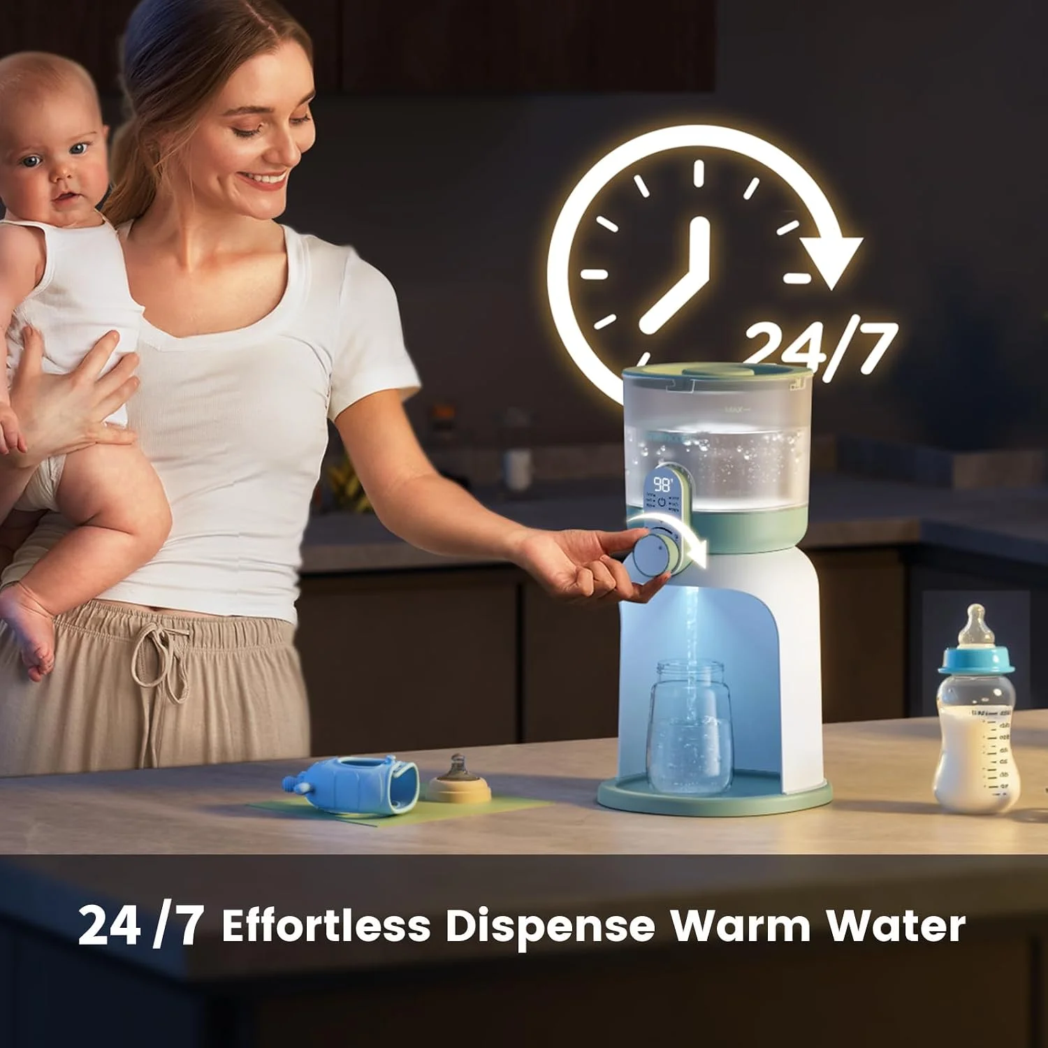 Momcozy Dispensador de Agua Caliente Instantáneo 57 oz para Fórmula